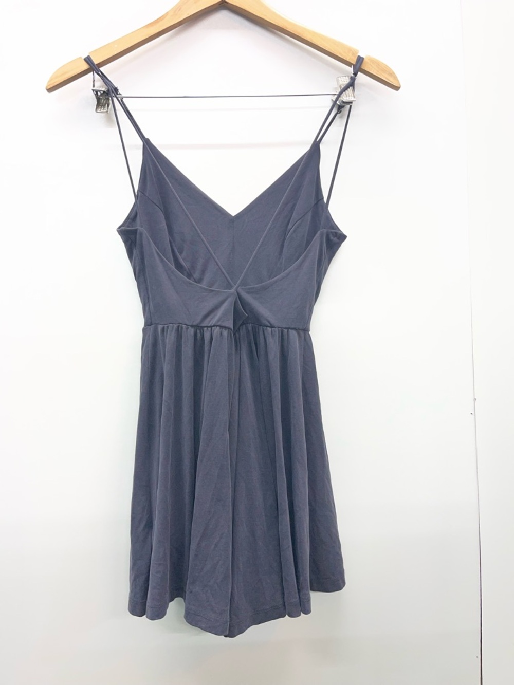 silence + noise Urban Outfitters Charcoal Spaghetti-Strap V-Neck Romper - Picture 3 of 4